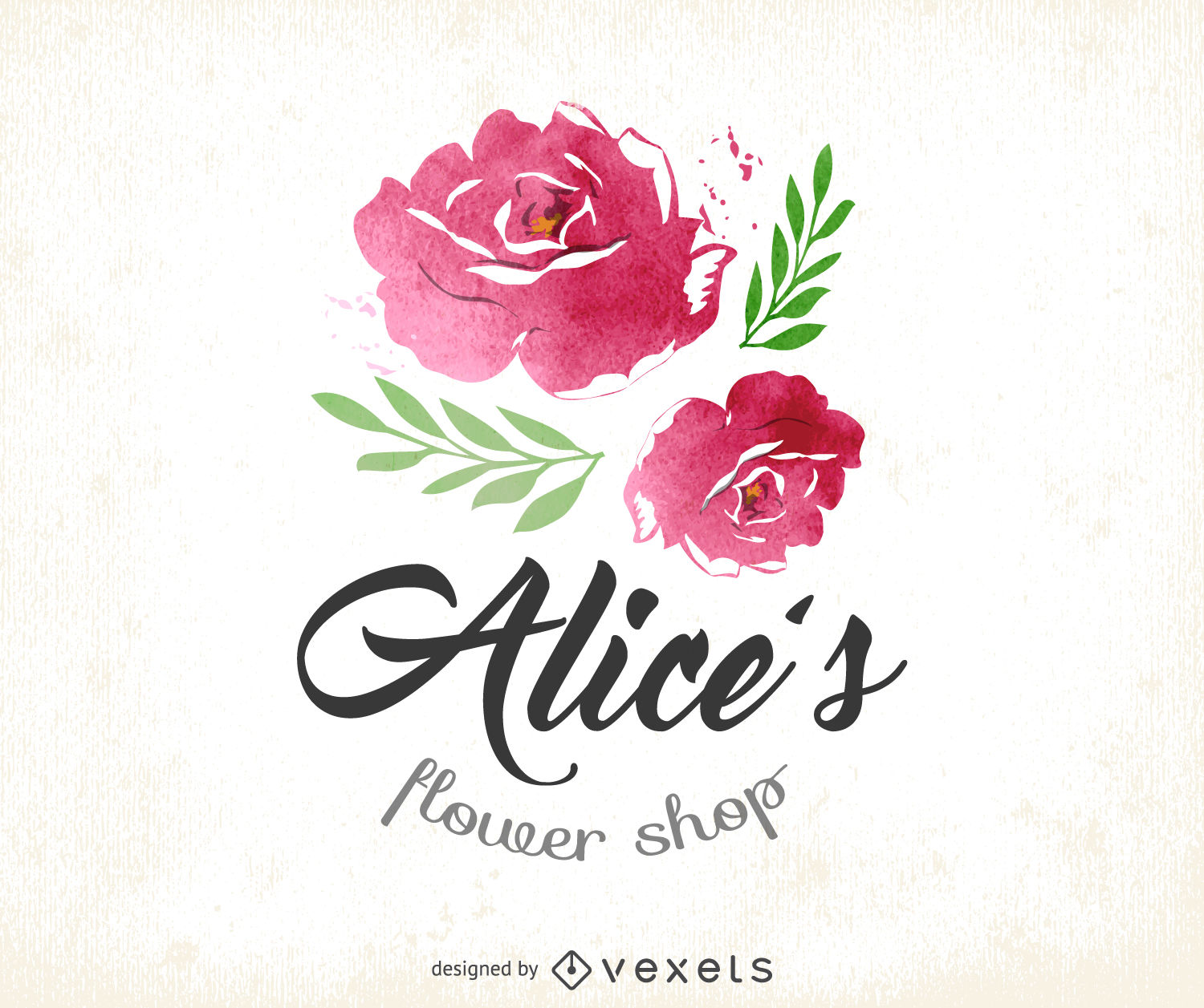 1500x1257 Watercolor Flower Shop Logo
