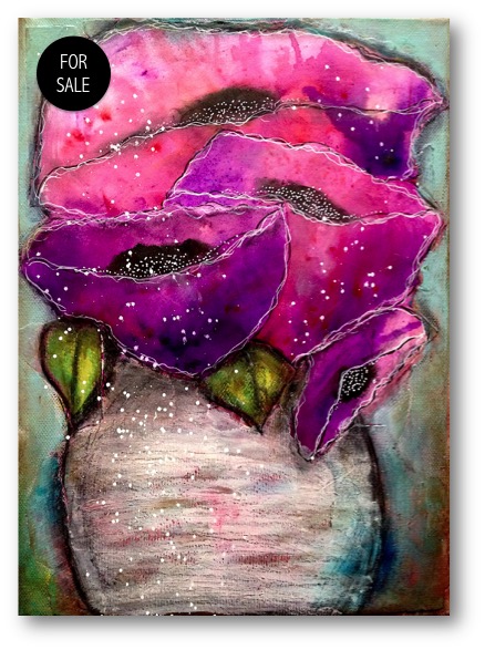 438x587 Ken Oliver Color Burst Watercolor Flowers Mixed Media Art Tutorials