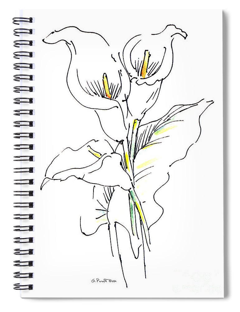 770x1000 Watercolor Flower Paintings Lily 1 Spiral Notebook For Sale By