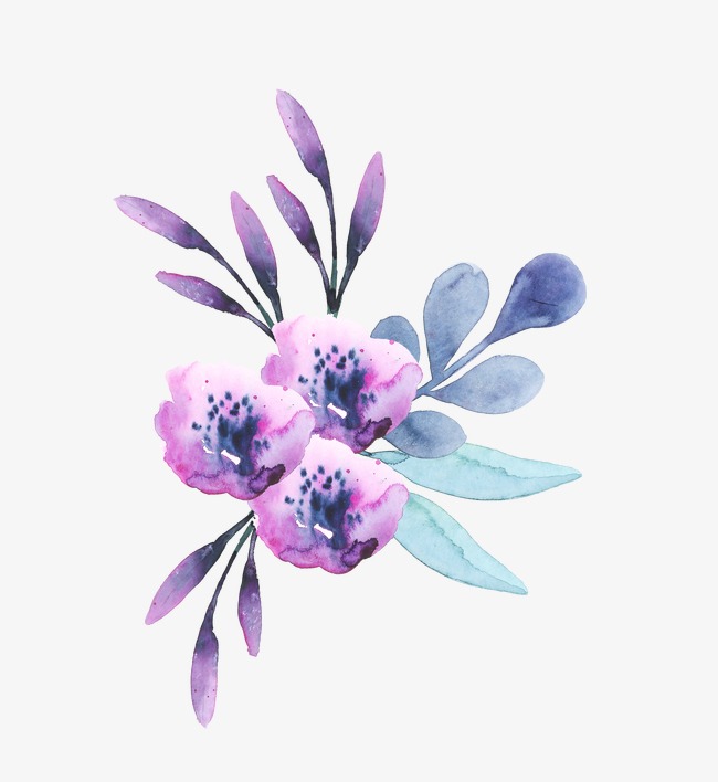 650x708 Purple Watercolor Flower Pattern 03, Watercolor Clipart, Flower