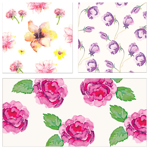 600x600 Watercolor Floral Pattern Vector Free Download