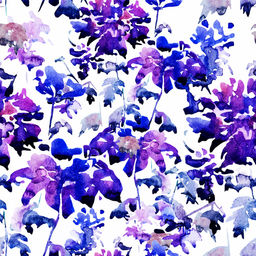 500x500 Disarray Watercolor Flowers Vector Seamless Pattern Free Vector In