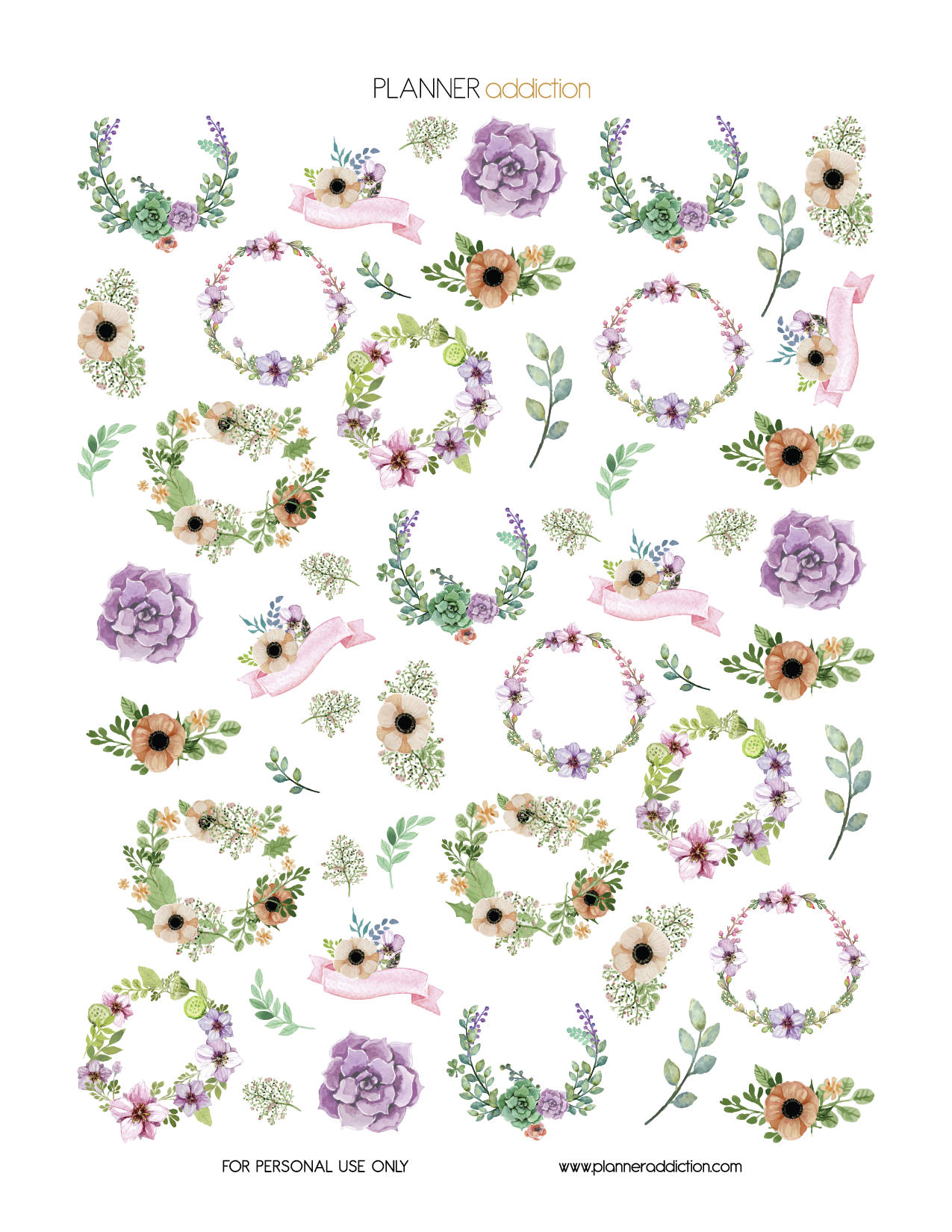 1275x1650 Watercolor Floral Planner Addiction