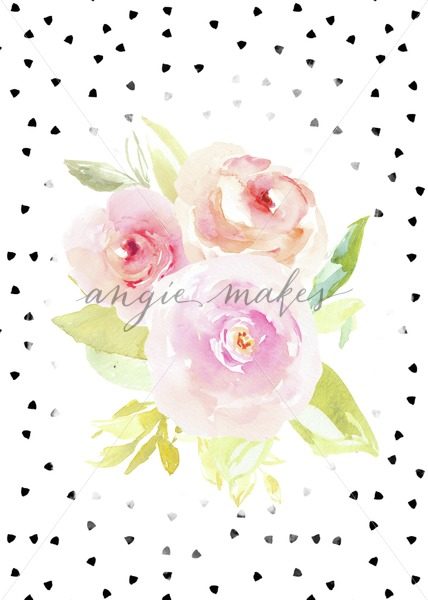 428x600 Watercolor Flower Printable