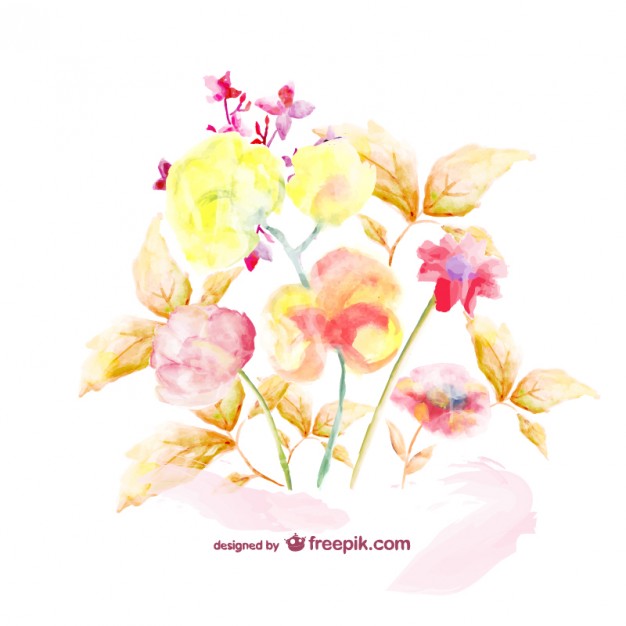 626x626 Watercolor Floral Bouquet Template Vector Free Download