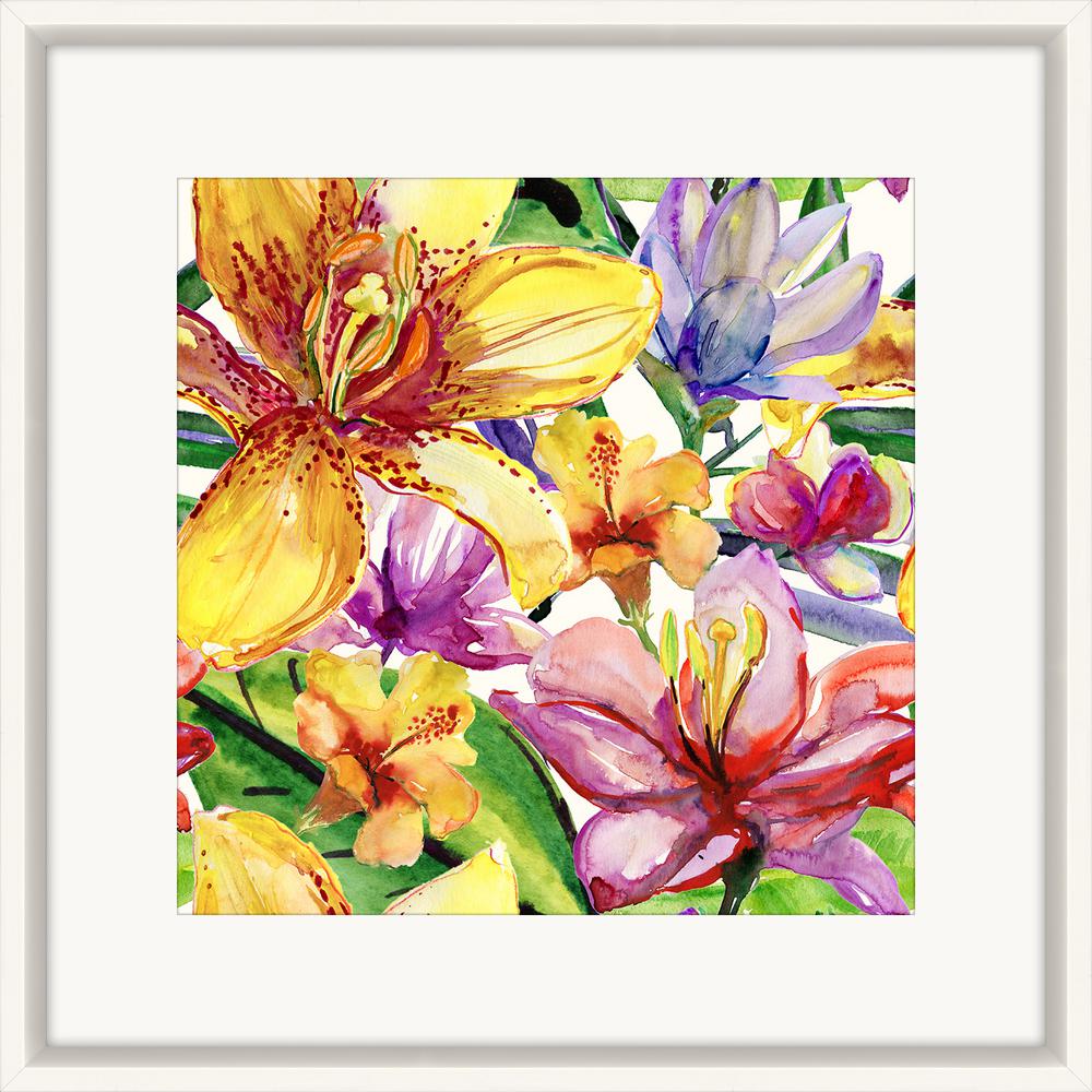 1000x1000 Melissa Van Hise 25 In. X 25 In. Watercolor Flowers I Framed