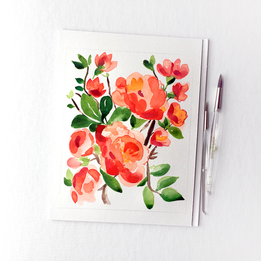 900x900 Watercolor Flower Art Prints Custom Watercolor Invitations
