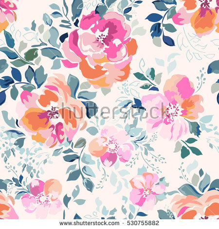 450x470 Flowers To Print Soft Pink Watercolor Flower Print Seamless Image