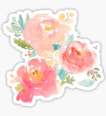 210x230 Pastel Watercolor Flower Bouquet Floral Stickers Redbubble