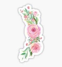 210x230 Watercolor Bouquet Pastel Romantic Stickers Redbubble