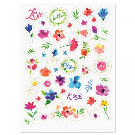 450x450 Watercolor Floral Stickers Current Catalog