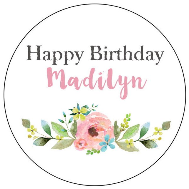 642x642 Floral Birthday Stickers Watercolor Flower Happy Birthday Etsy