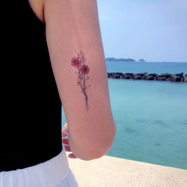 600x600 Delicate Floral Tattoo Watercolor Flower Tattoo Shop Hk Hong Kong