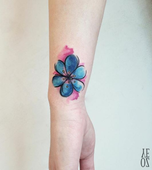 531x591 Watercolor Flower Tattoo