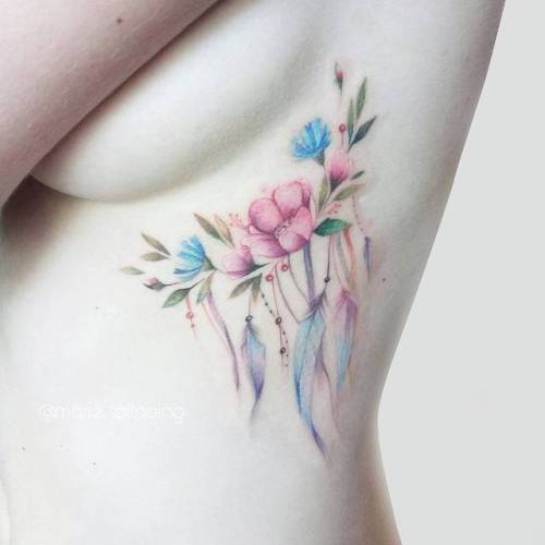500x500 Watercolor Flower Tattoo Tumblr