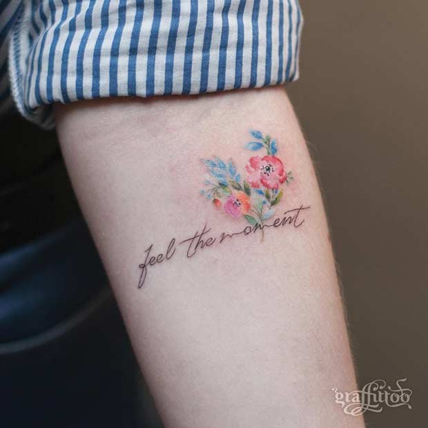 620x620 27 Breathtaking Watercolor Flower Tattoos