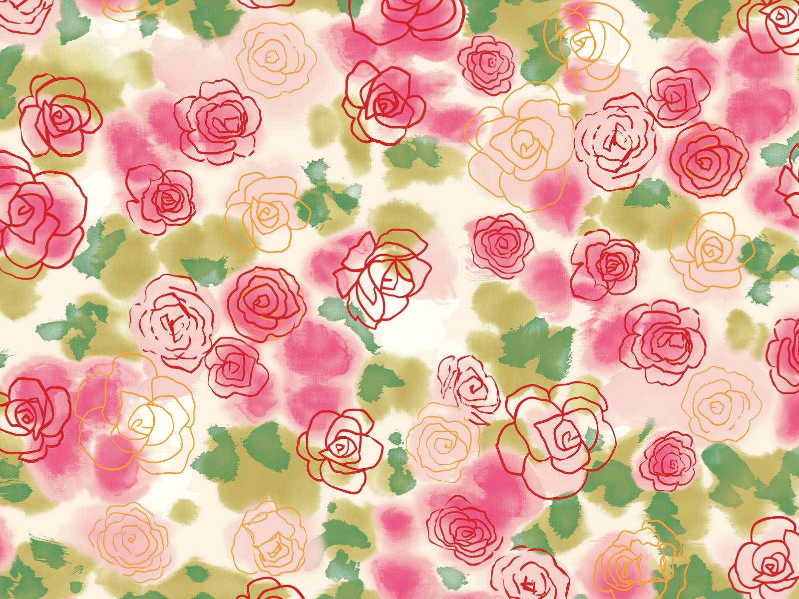 1600x1200 Watercolor Floral Wallpaper Group