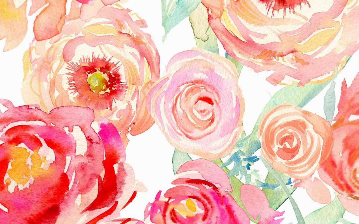 1440x900 Watercolour Flower Wallpaper Wallpapers)