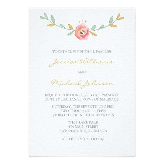 540x540 Watercolor Flowers Wedding Invitations