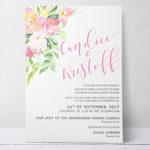 498x498 Candice Pastel Watercolor Flowers Wedding Invitation Suite Printable
