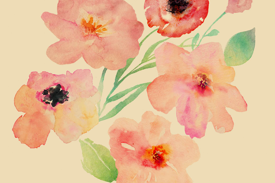 1160x772 Free Spring Watercolor Flowers