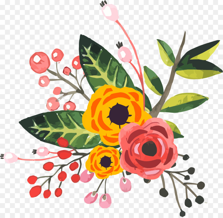 900x880 Flower Watercolor Painting