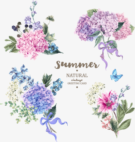 571x600 Painting Watercolor Flower Design Vector Material, Butterfly