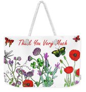 170x180 Thank You Very Much Card Watercolor Flowers And Butterflies