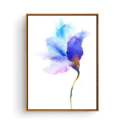 425x425 Hepix Canvas Wall Art, Abstract Blue Watercolor