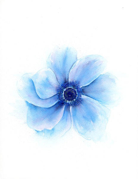463x600 Blue Flower Watercolor Floral Print, From Srorickart On Etsy