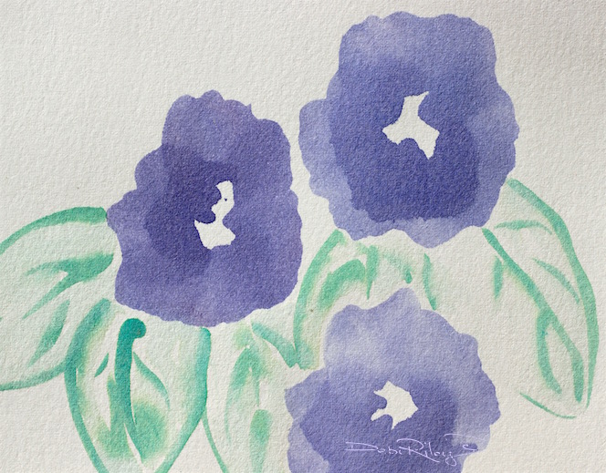 664x519 Sparkling Watercolor Flower Debi Riley