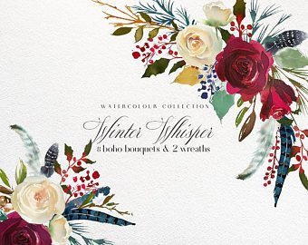 340x270 Watercolor Flowers Etsy