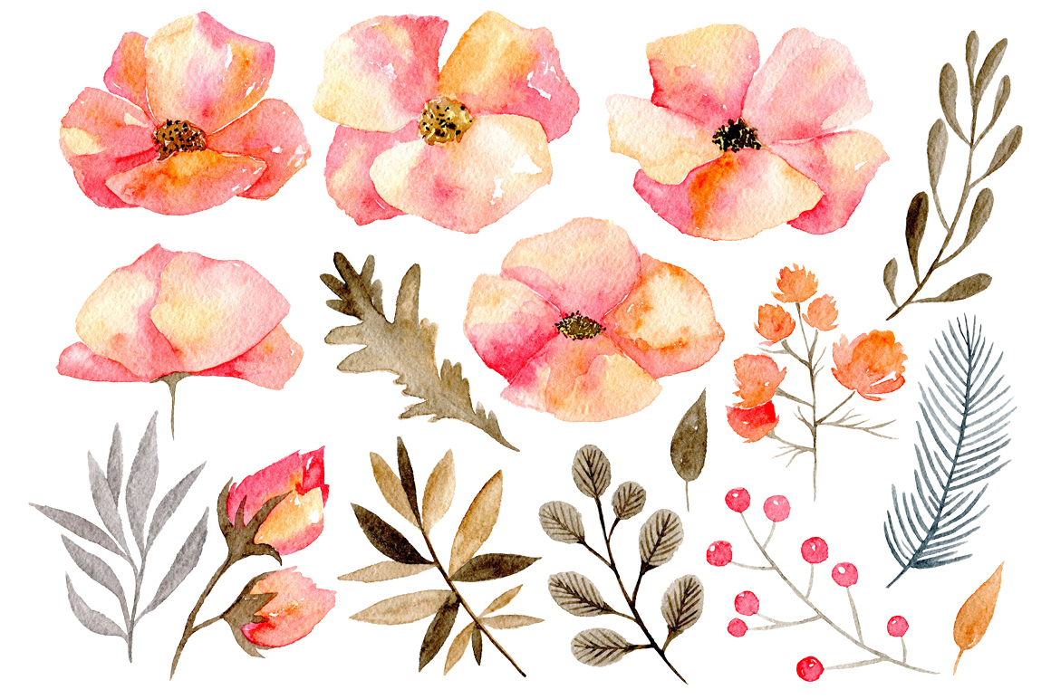 1160x772 Gentle Watercolor Flowers Yellow And Pink By Watercolorflowers