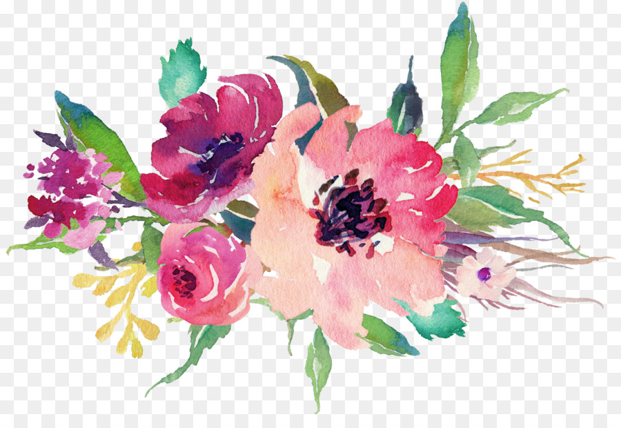 900x620 Paper Sticker Flower Watercolor Painting Wedding