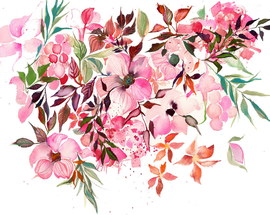 931x744 Top Watercolor Flowers With Pink Watercolor Flowers Image 5 Of 23