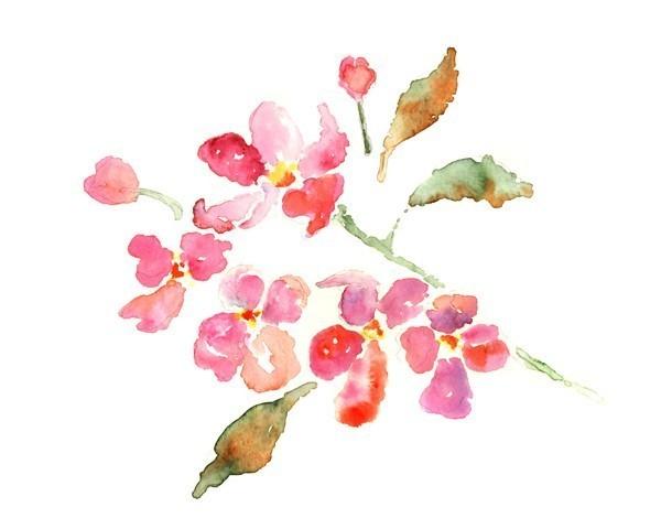 600x480 Flower Painting, Watercolor Art Print, Lighthearteddreamer