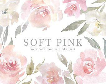 340x270 Watercolor Flowers Clipart Gentle Floral Clip Art Png Free Etsy