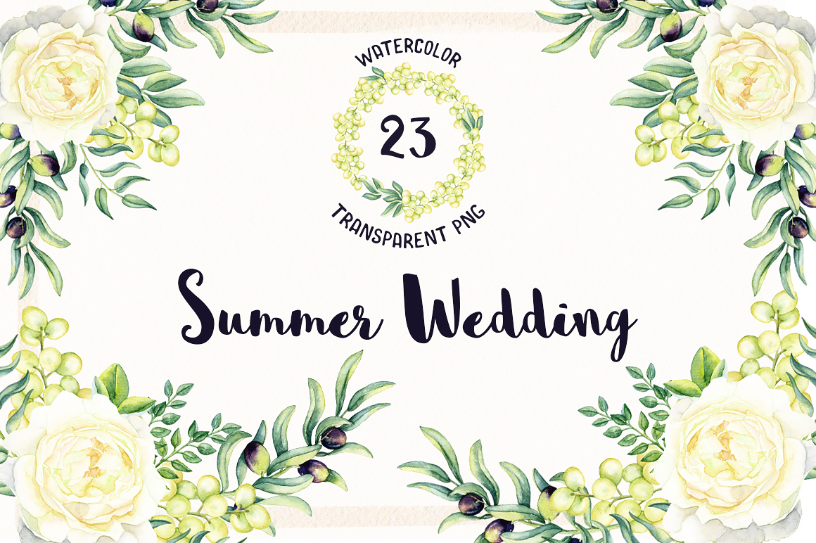 1160x772 Watercolor Summer Wedding ( Free Flowers Png ) On Behance