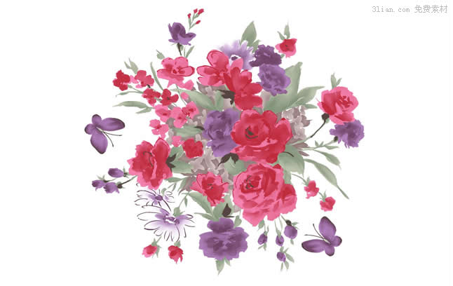 646x408 Korea Watercolor Flowers Psd Material Flower Psd File Free Psd