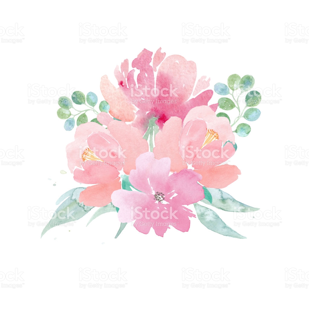 1024x1024 Water Color Clipart Flower Decoration