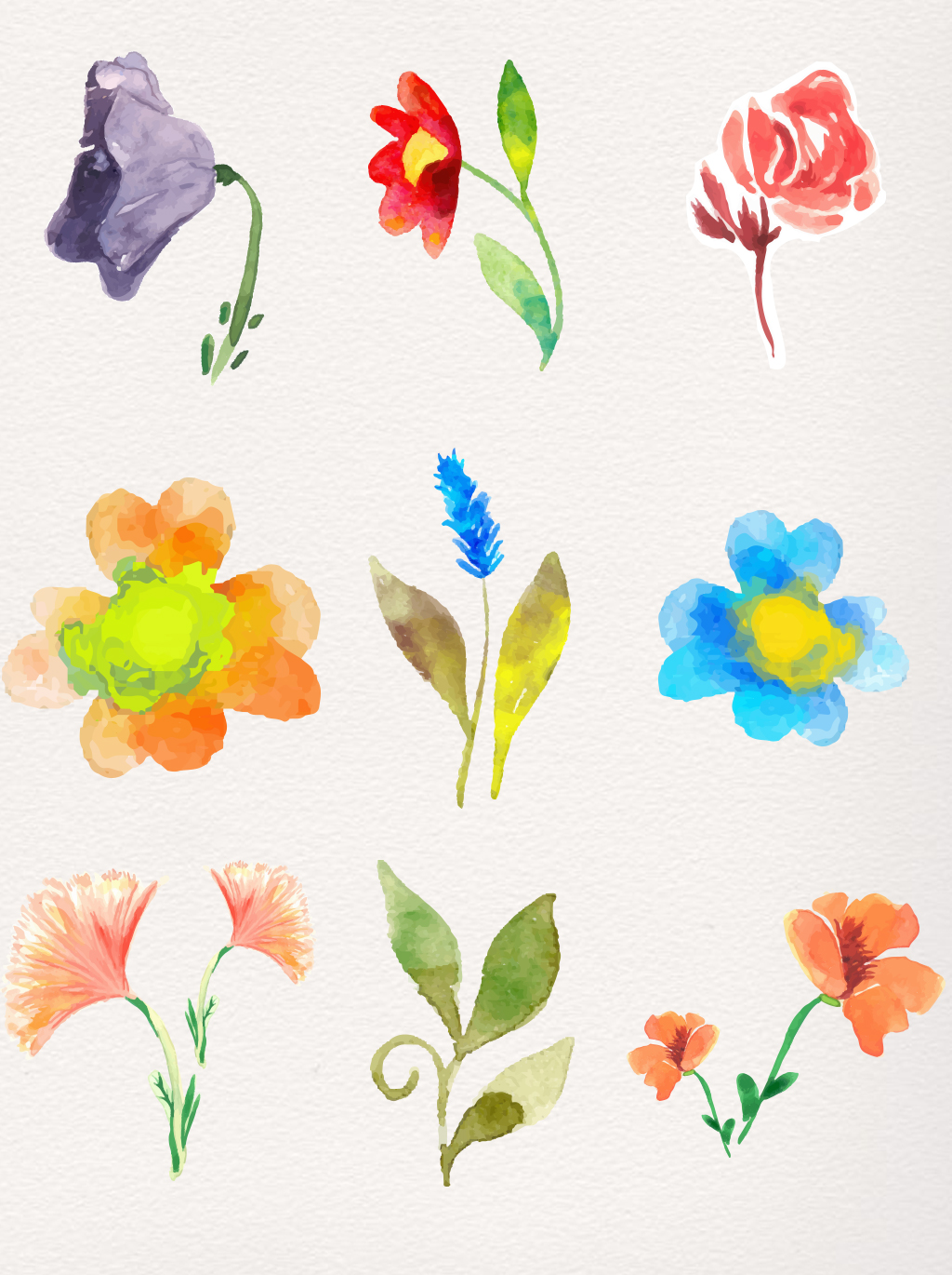 1024x1370 Flower Elements Of Watercolor Flowers Floral Free Download Psd