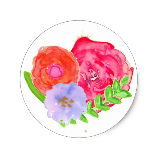 540x540 Transparent Watercolor Flowers Sticker Zazzle.ca