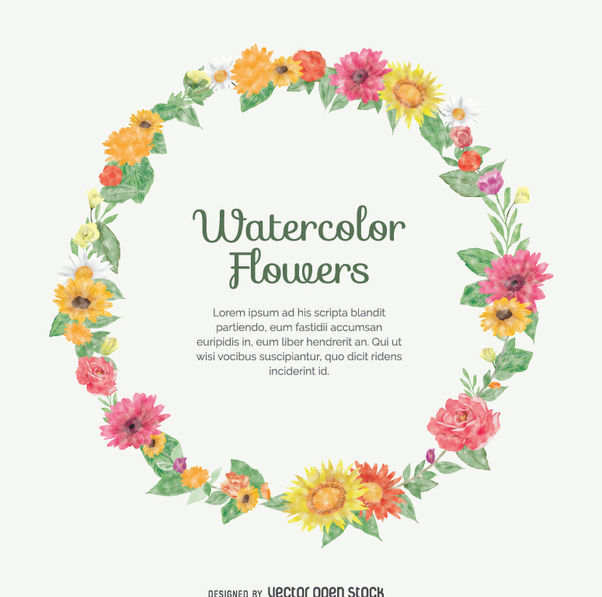 602x597 Watercolor Flower Crown Free Vector Download 355811 Cannypic
