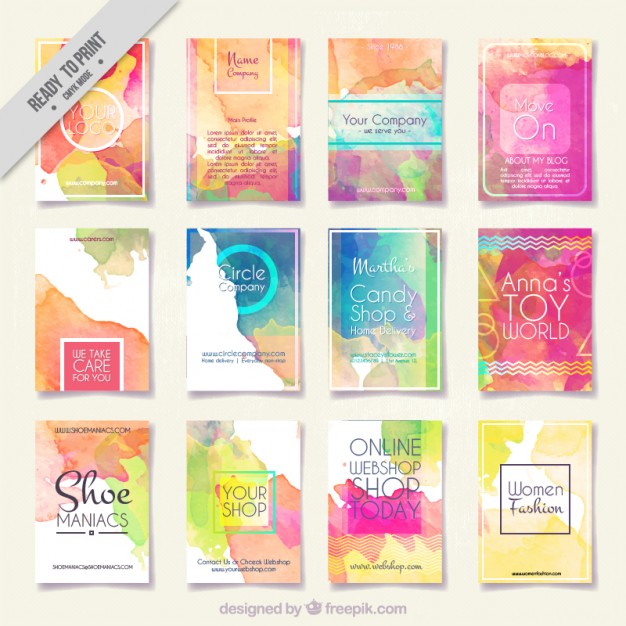 626x626 Collection Of Abstract Watercolor Flyer Vector Free Download