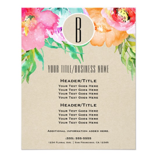 540x540 Modern Bright Colorful Floral Watercolor Flyer