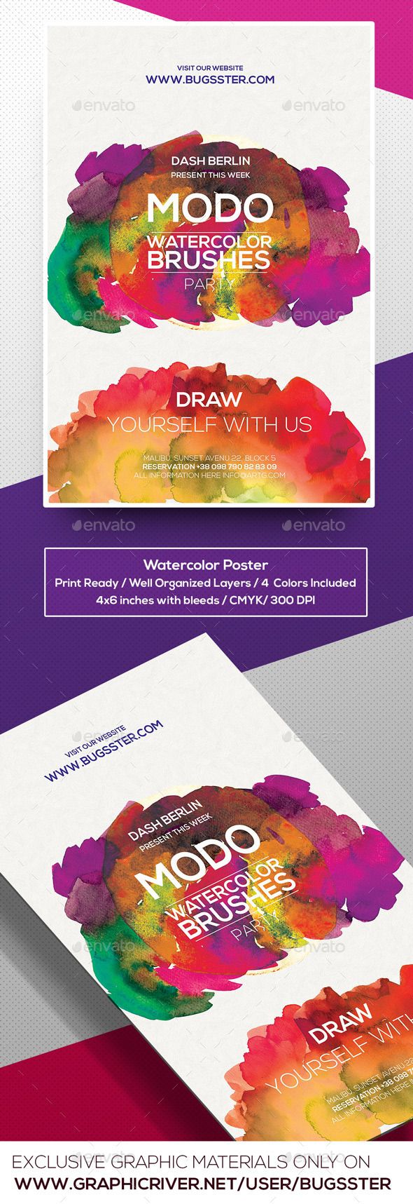590x1717 Watercolor Art Flyerposter Template Watercolours, Flyers And Art