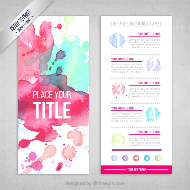 626x626 Watercolor Flyer Template Vector Premium Download