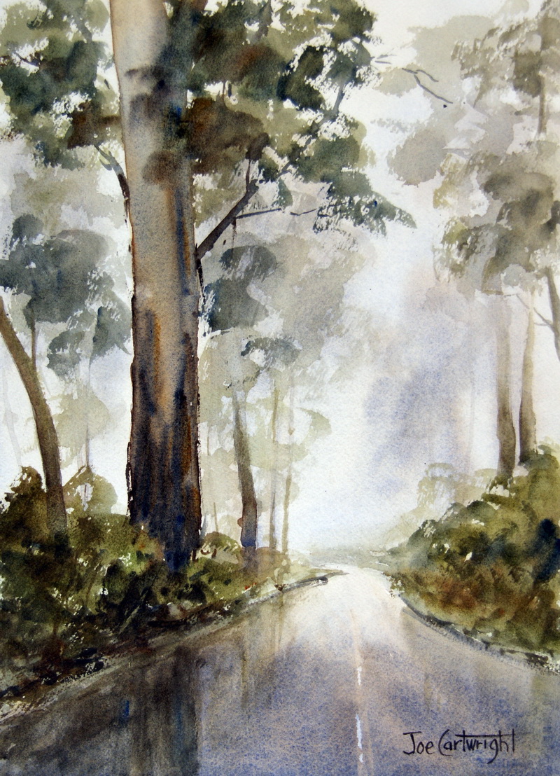 800x1108 Watercolour Painting Demonstration Of A Foggy And Misty Landscape