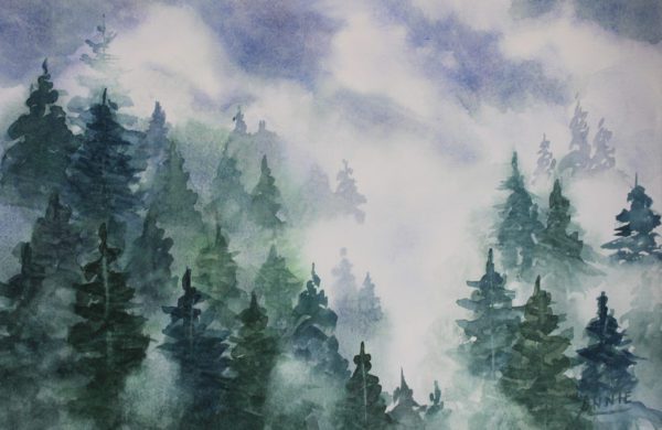 600x390 Watercolor Evergreens And Fog Sketching And Painting The Moments