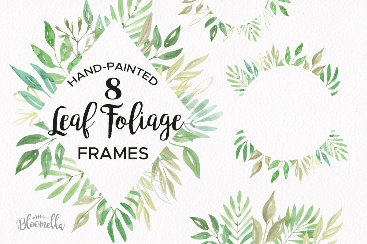 1200x800 Leaf Foliage Frames 8 Watercolor Greenery Clipart Border Leaves